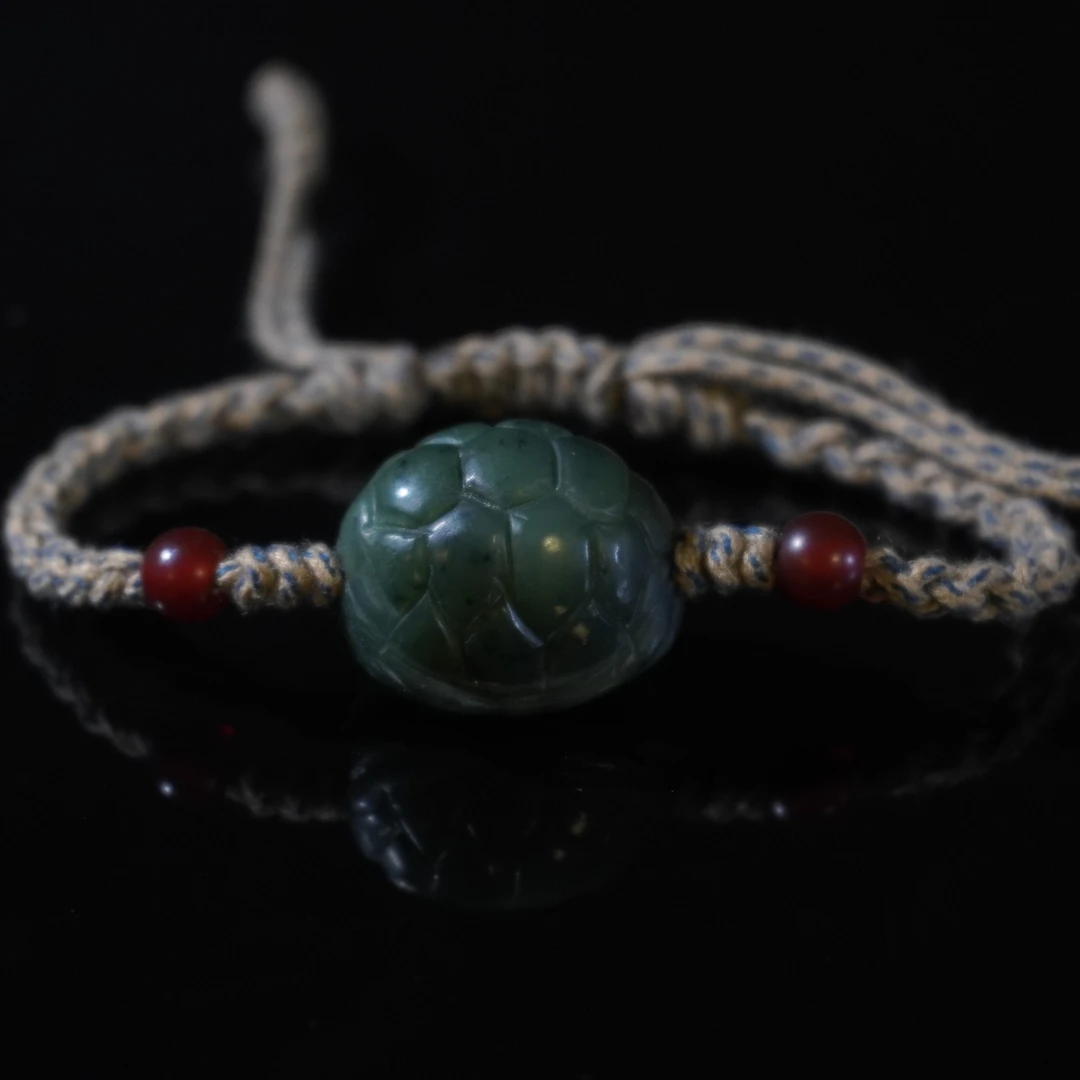 20世纪和田玉龟甲珠/HY000588/金玉良缘/槐荫山房