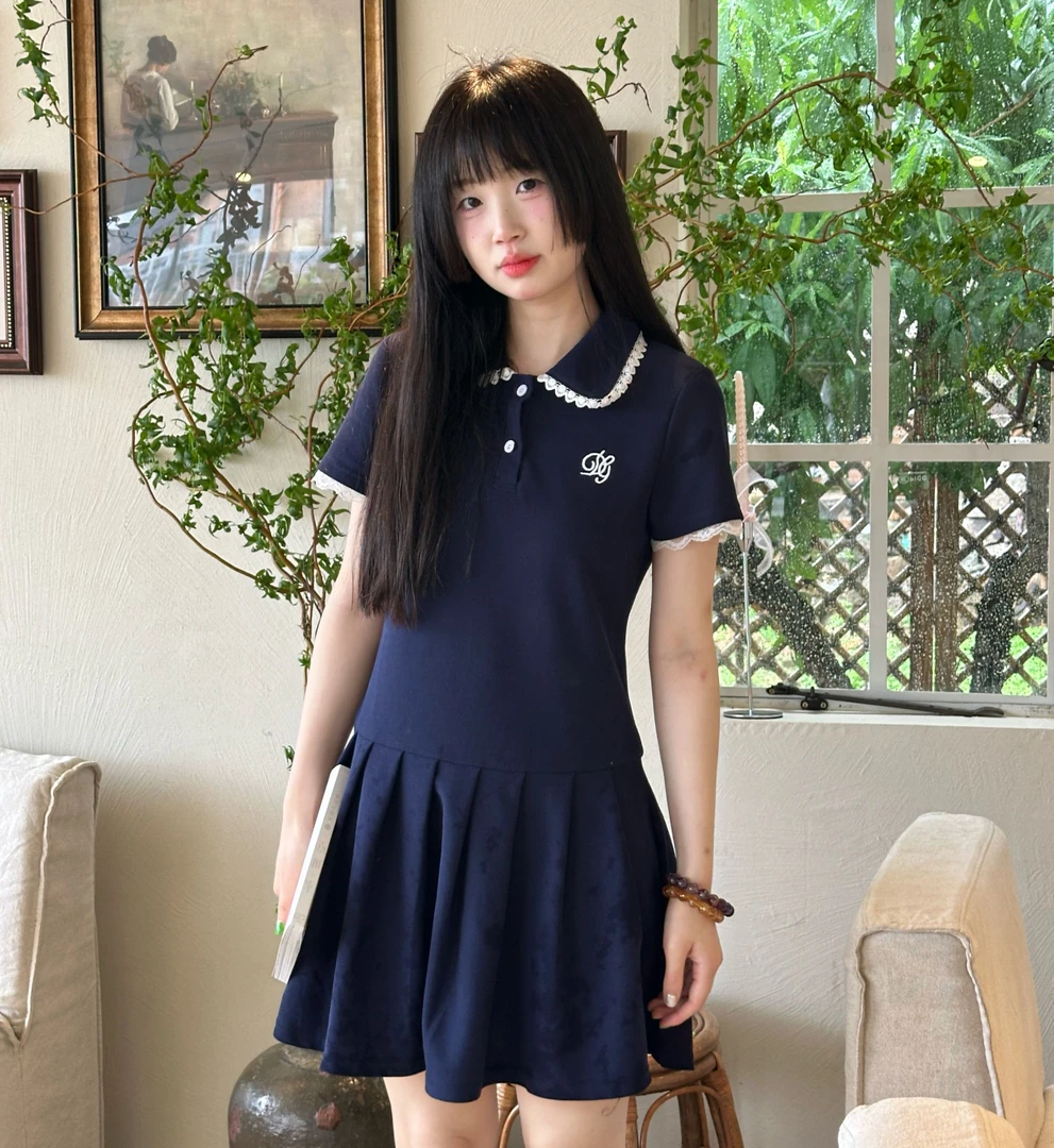 ouousweety【青春校园】小个子时尚休闲夏季学院风少女百褶减龄显瘦