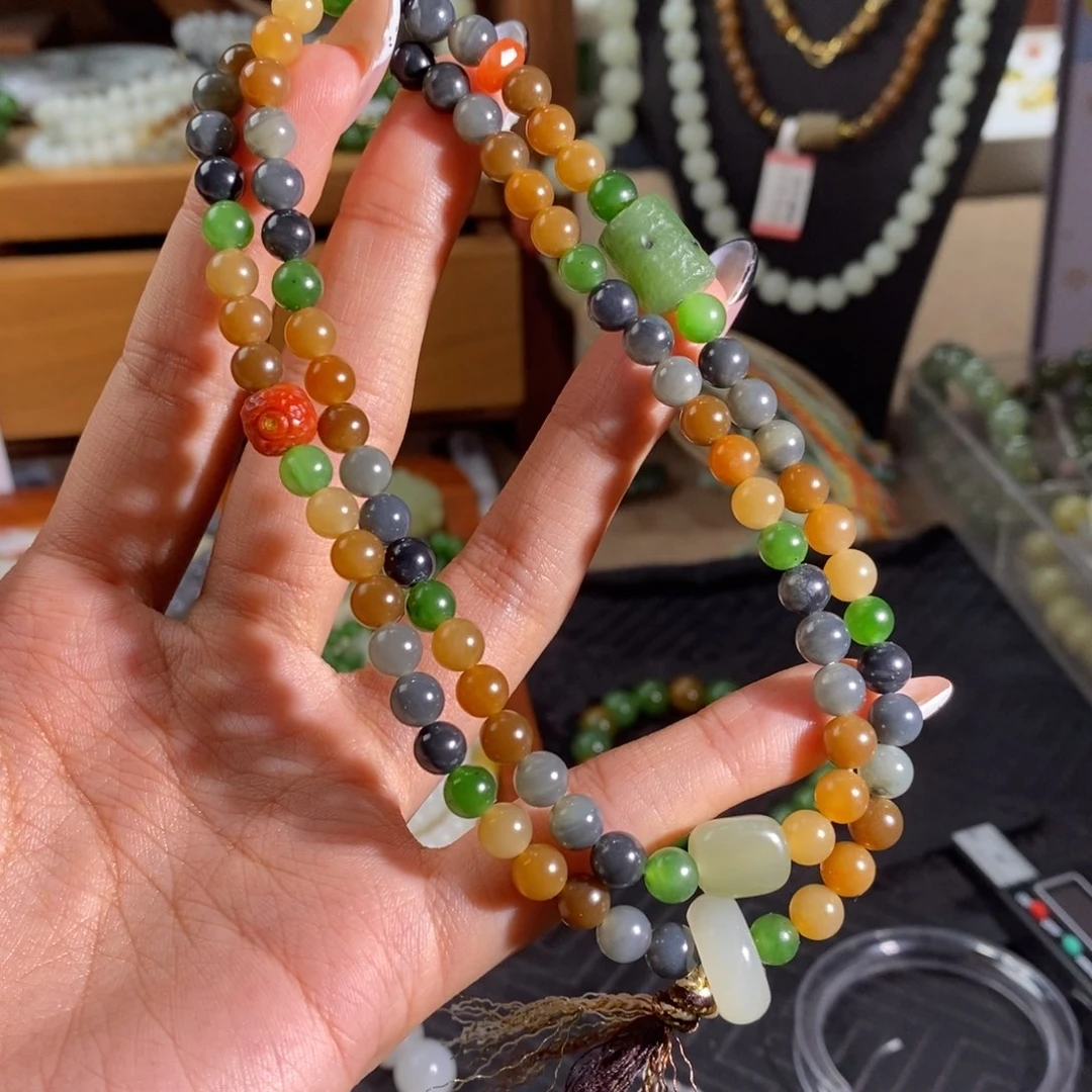 巴***木和田玉未镶嵌手链