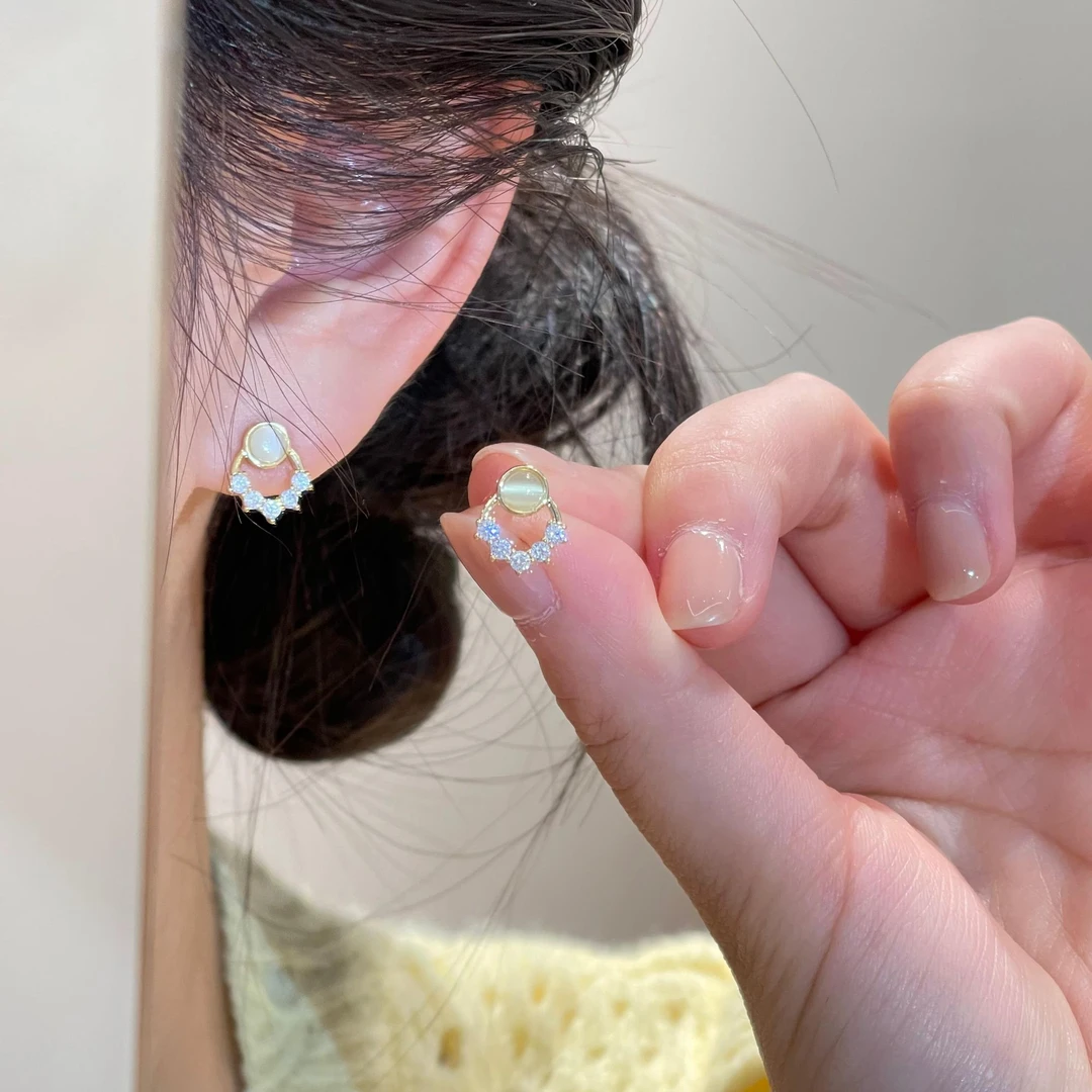 轻奢小巧精致简约高级感新款耳钉碎银几何形小众设计感耳饰R2735