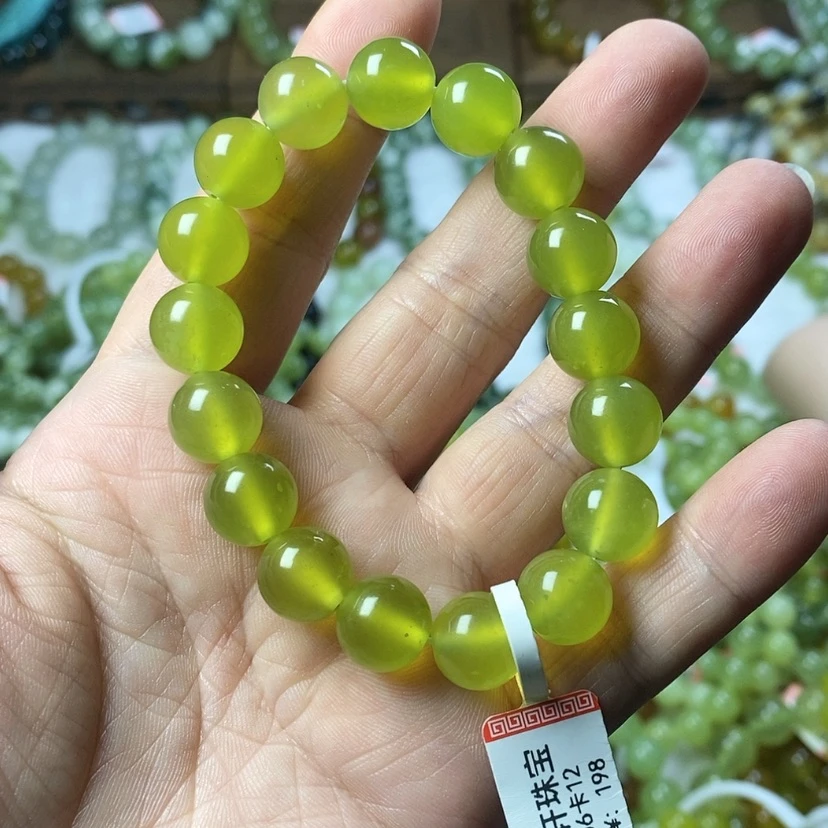 【闪购商品】蛇纹石玉手串未镶嵌E***.卡12