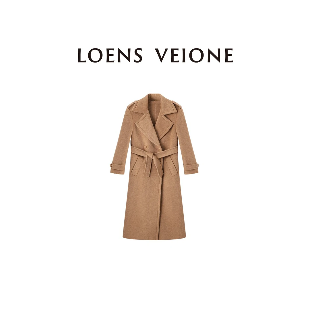 LOENS VEIONE/罗拉 100%骆驼绒中长款大衣24CVDK0048Y