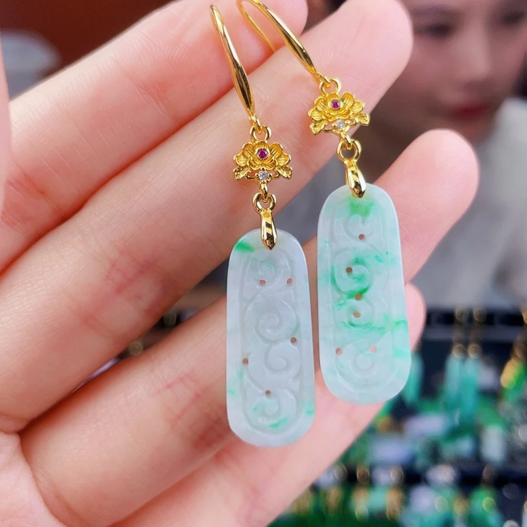 翡翠未镶嵌耳饰饰品