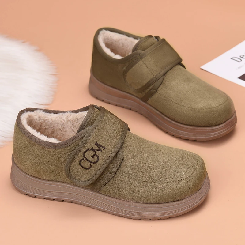 冬季加绒加厚中老年勃肯棉鞋女休闲防滑雪地靴保暖户外棉靴妈妈鞋