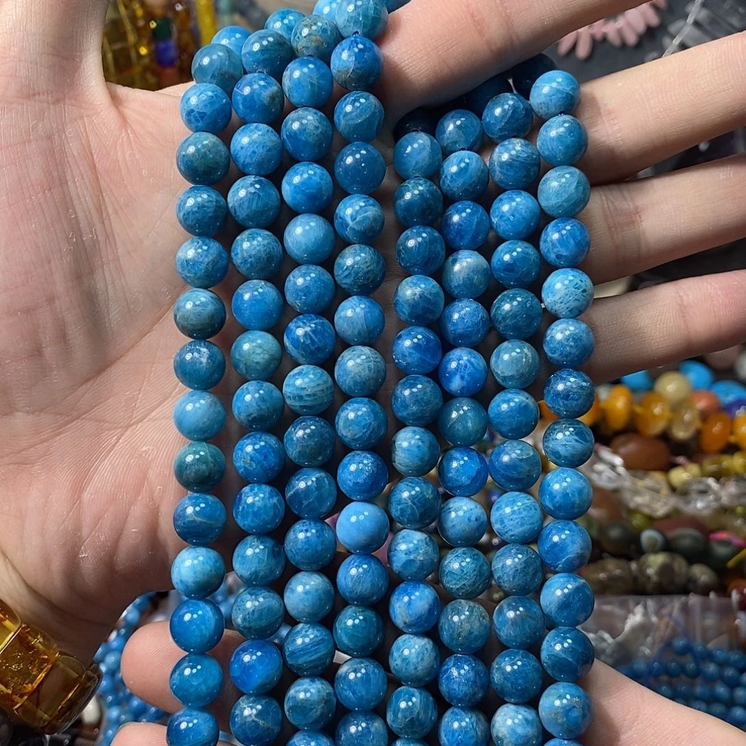 石英质玉未镶嵌，高品蓝磷辉10mm，