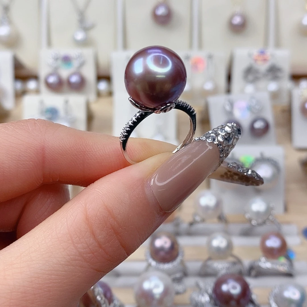 淡水珍珠戒指银S925镶嵌