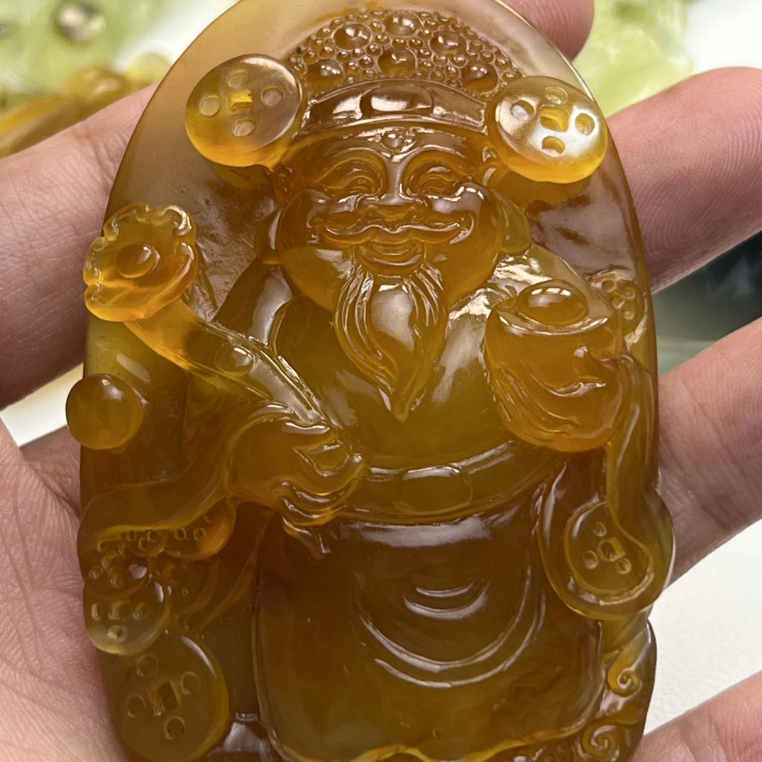 国石岫玉中的花玉，财神，吊坠