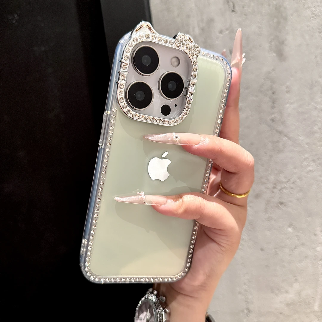 糖果色KT猫镜头适用iPhone16promax手机壳苹果14网红15pro情侣13