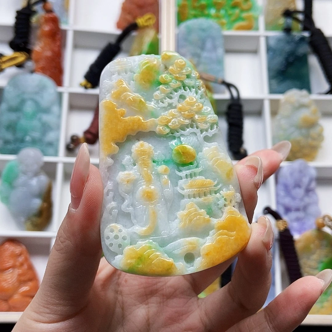颈饰未镶嵌翡翠天然翡翠A货