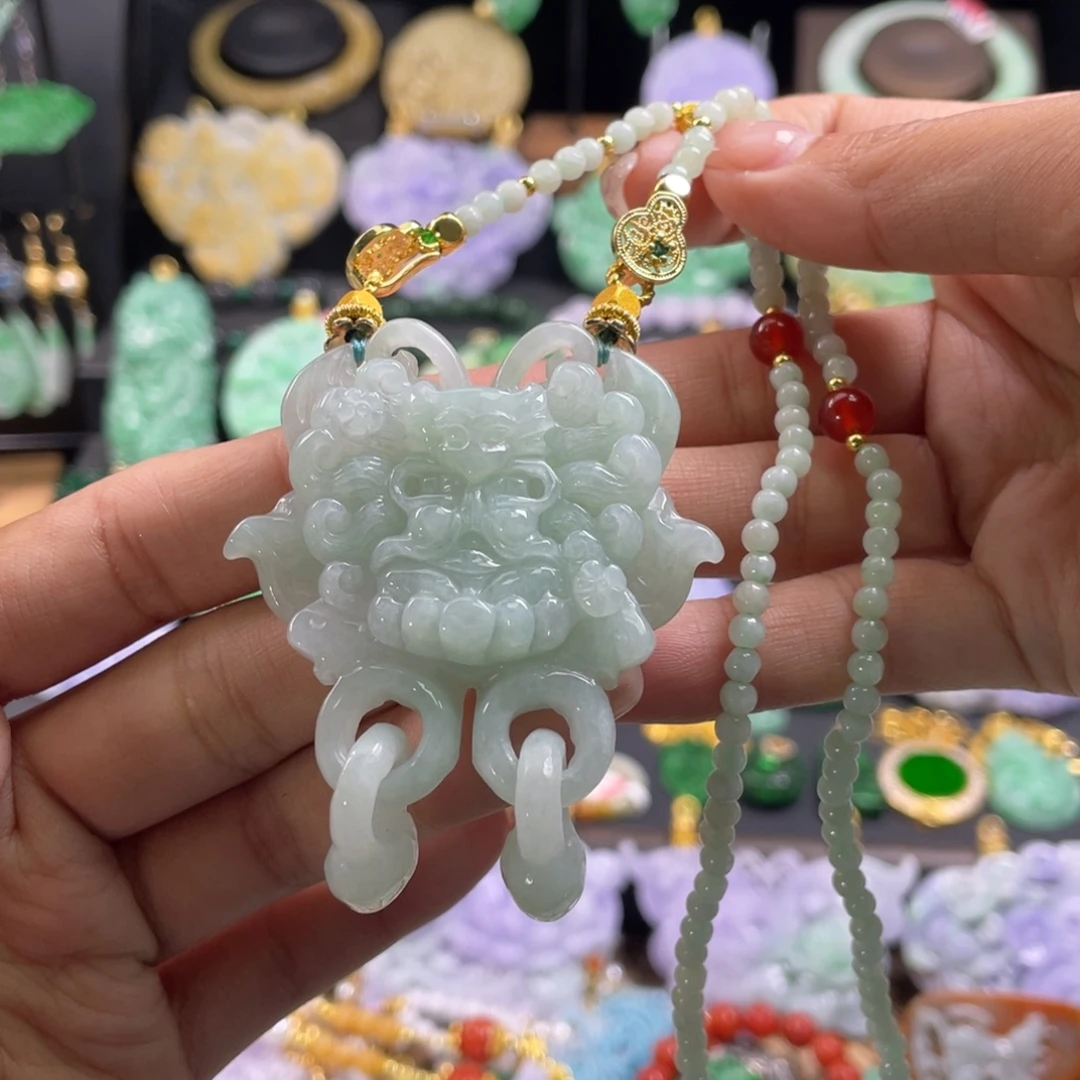 翡翠未镶嵌颈饰代编织