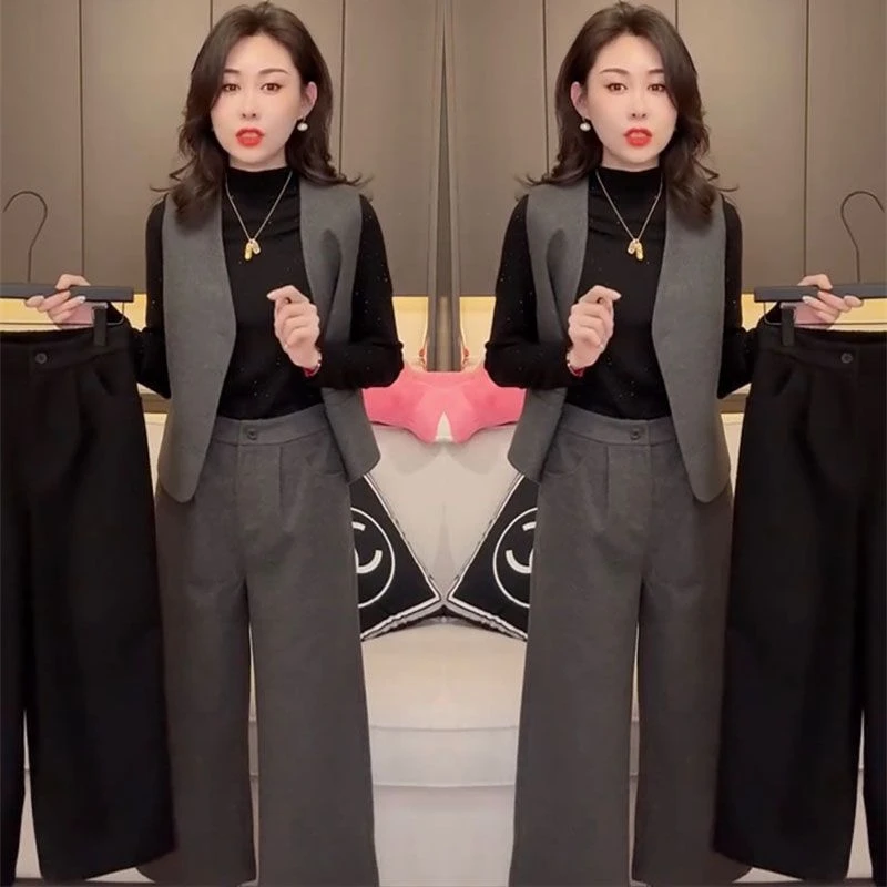 2025年春秋网红新款时尚减龄百搭休闲洋气套装马甲短裤两件套女