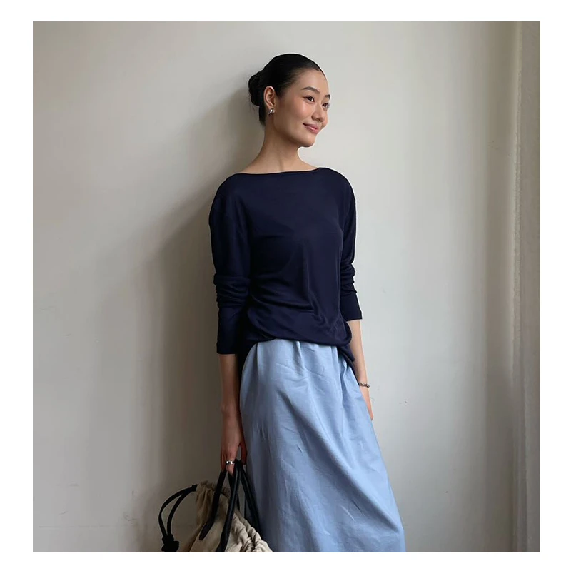 PURITYYH圆领罩衫洋气夏季女装简约休闲后背镂空长袖防晒小衫上衣