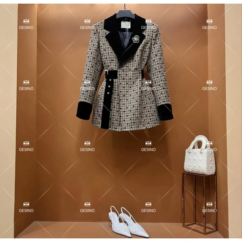 【关关】秋冬气质小香风时尚设计师中长款外套 QD-2025355