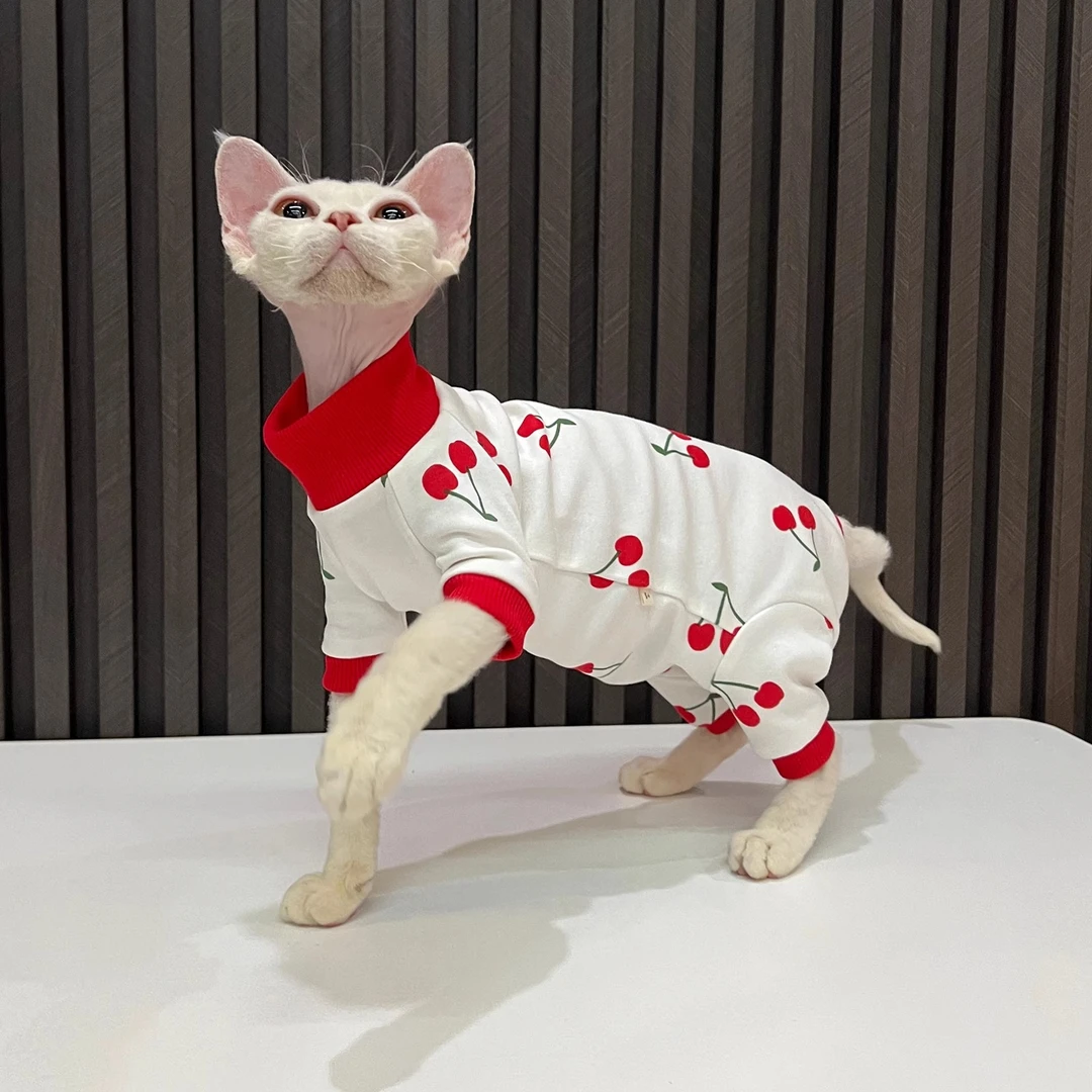 春秋款全包四脚衣德文猫衣服夏季无毛猫衣服护肚斯芬克斯全包衣服