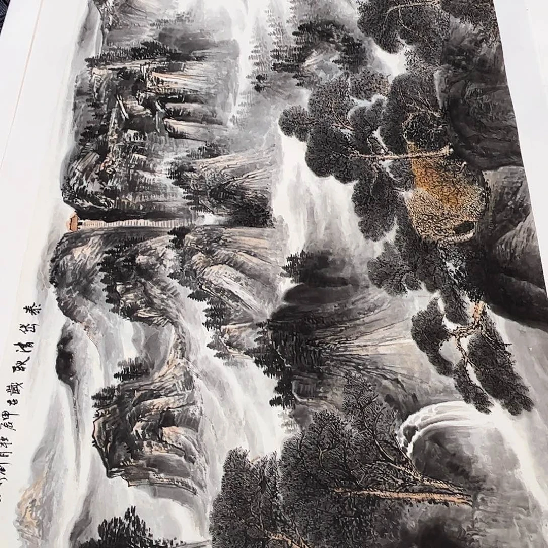 设***林国画八尺整张山水作品