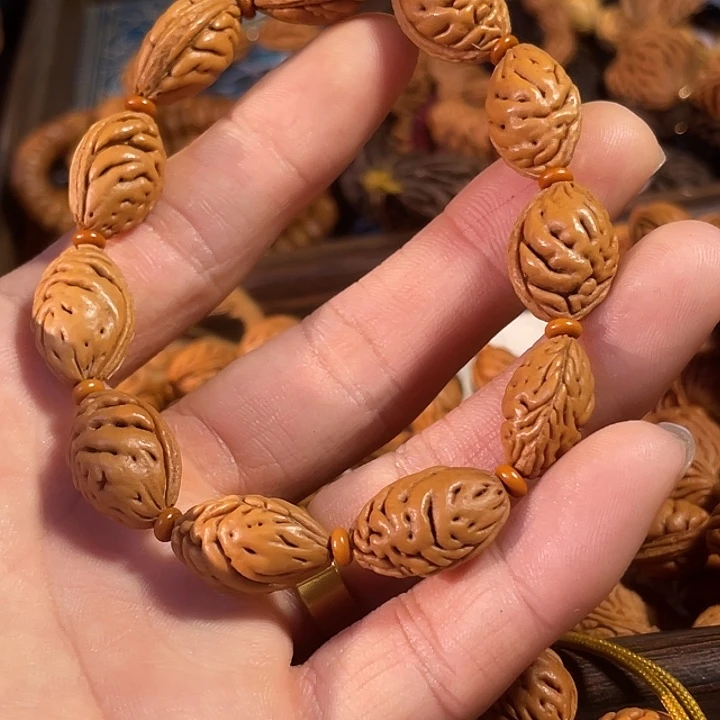 瑞***庭桃核吊坠碧桃核蚕蛹小尺寸三通