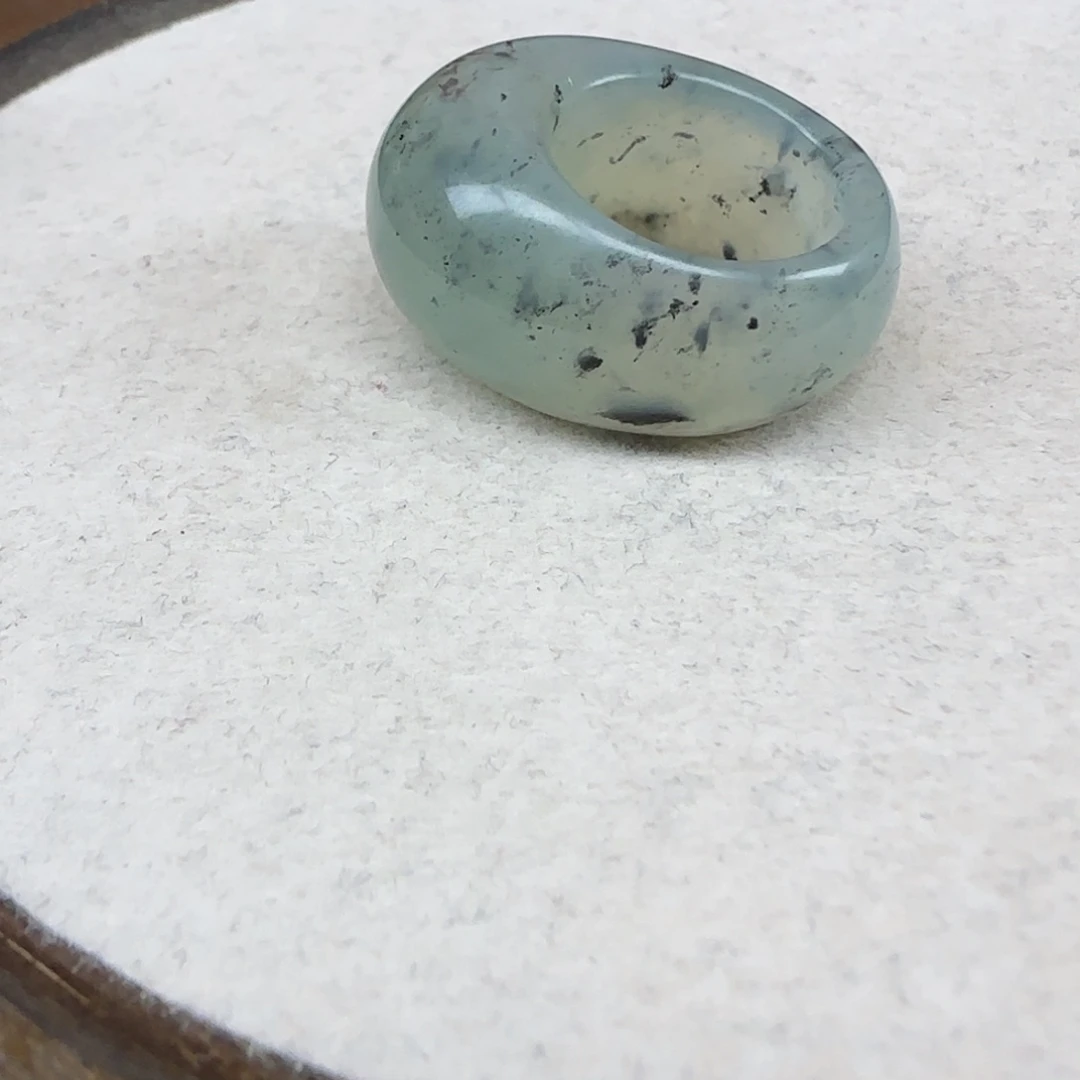 蛇纹石玉未镶嵌戒指13码
