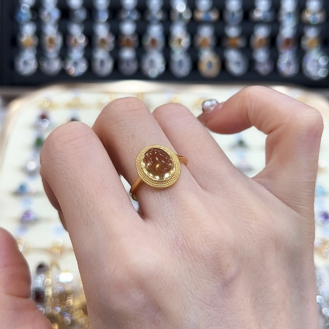 水晶金色拖不保色介意慎拍银托不掉色哦银S925镶嵌净版