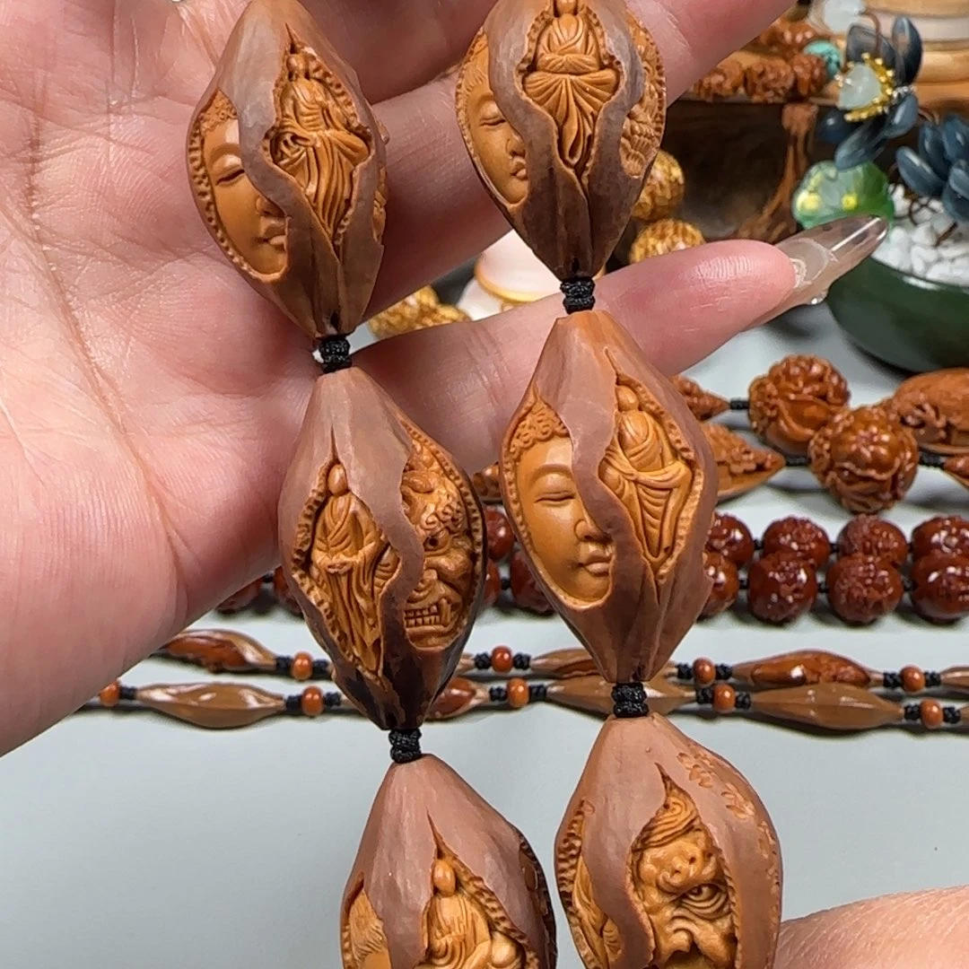 手串/手链橄榄核宽2.0稀有梅林紫皮核包衣无相一念佛魔