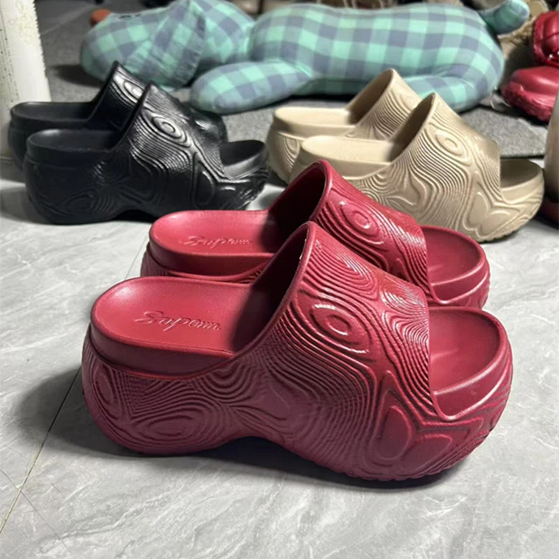 115夏季6厘米EVA厚底印花休闲时尚增高凉拖鞋