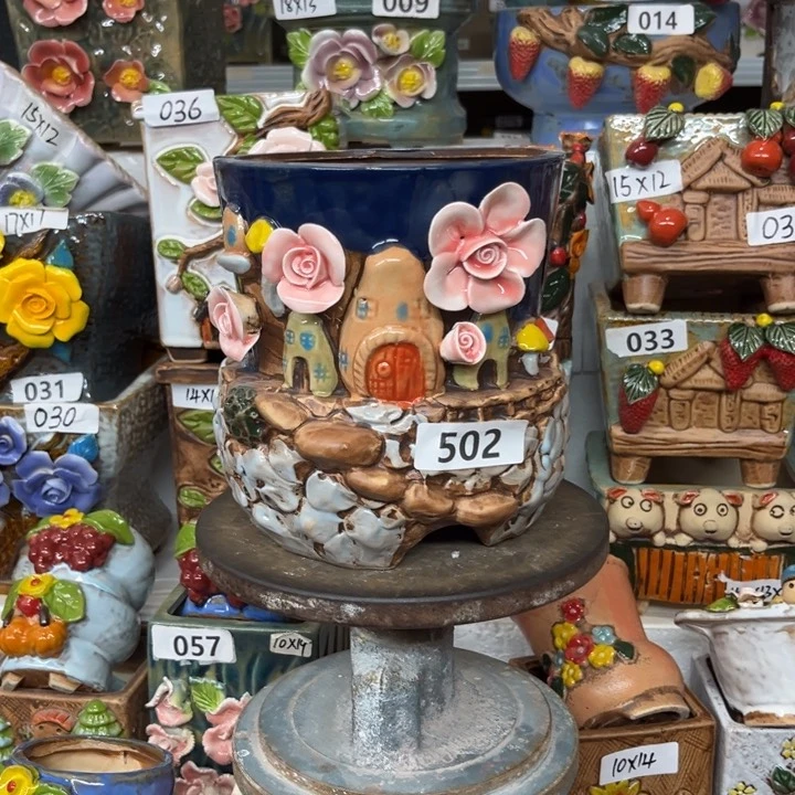 紫砂花盆粗陶材质多肉花盆