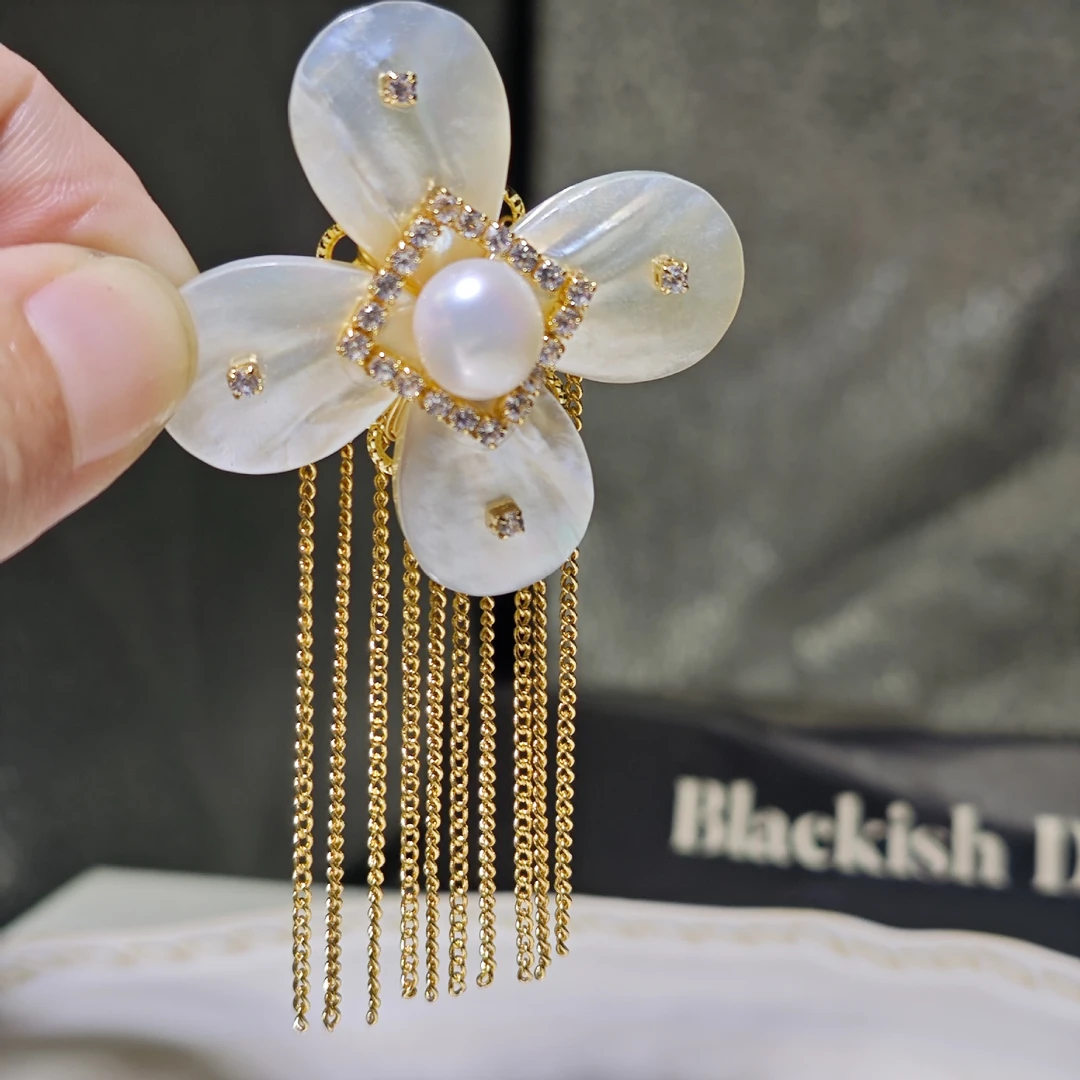 【米拉推荐】ML171-珍珠流苏领针