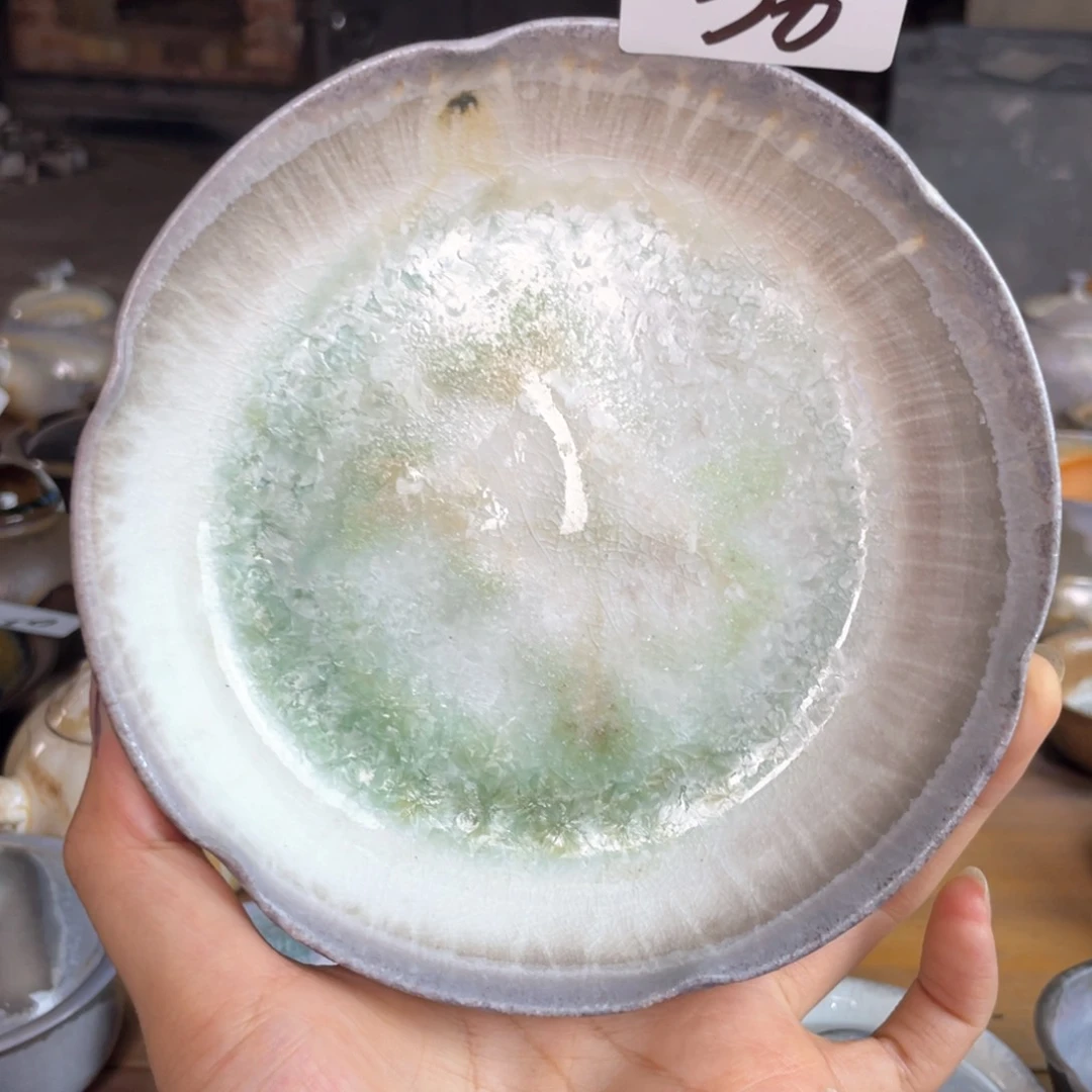 38高白花口壶承一起喝茶