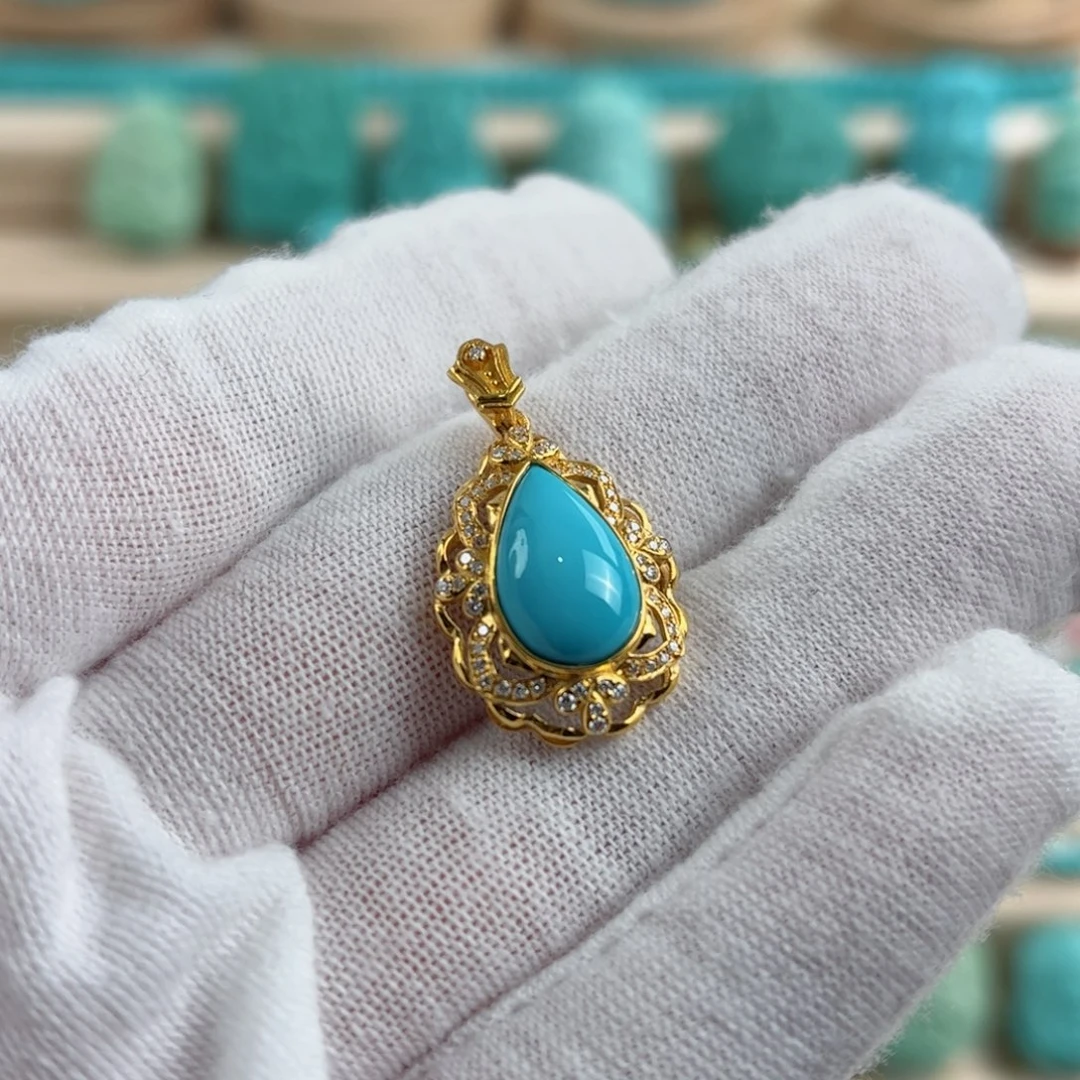 18K金镶嵌绿松石配饰