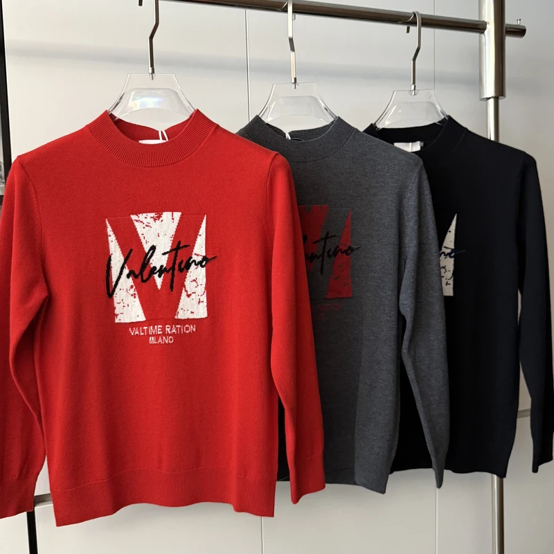 2025年新款针织印花保暖秋冬冬季针织衫毛衣时尚百搭休闲男士上衣