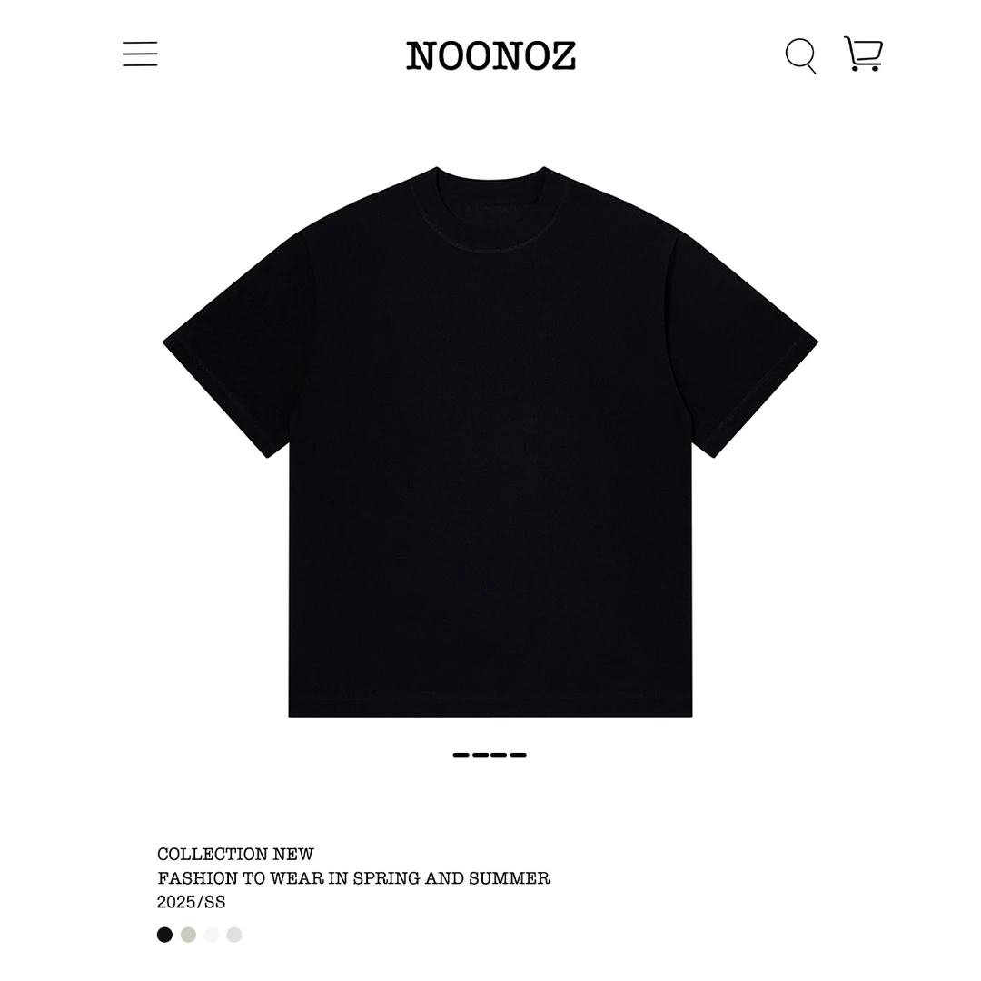 NOONOZ潮牌短袖T恤男夏季新款纯色基础款百搭休闲ins半袖上衣