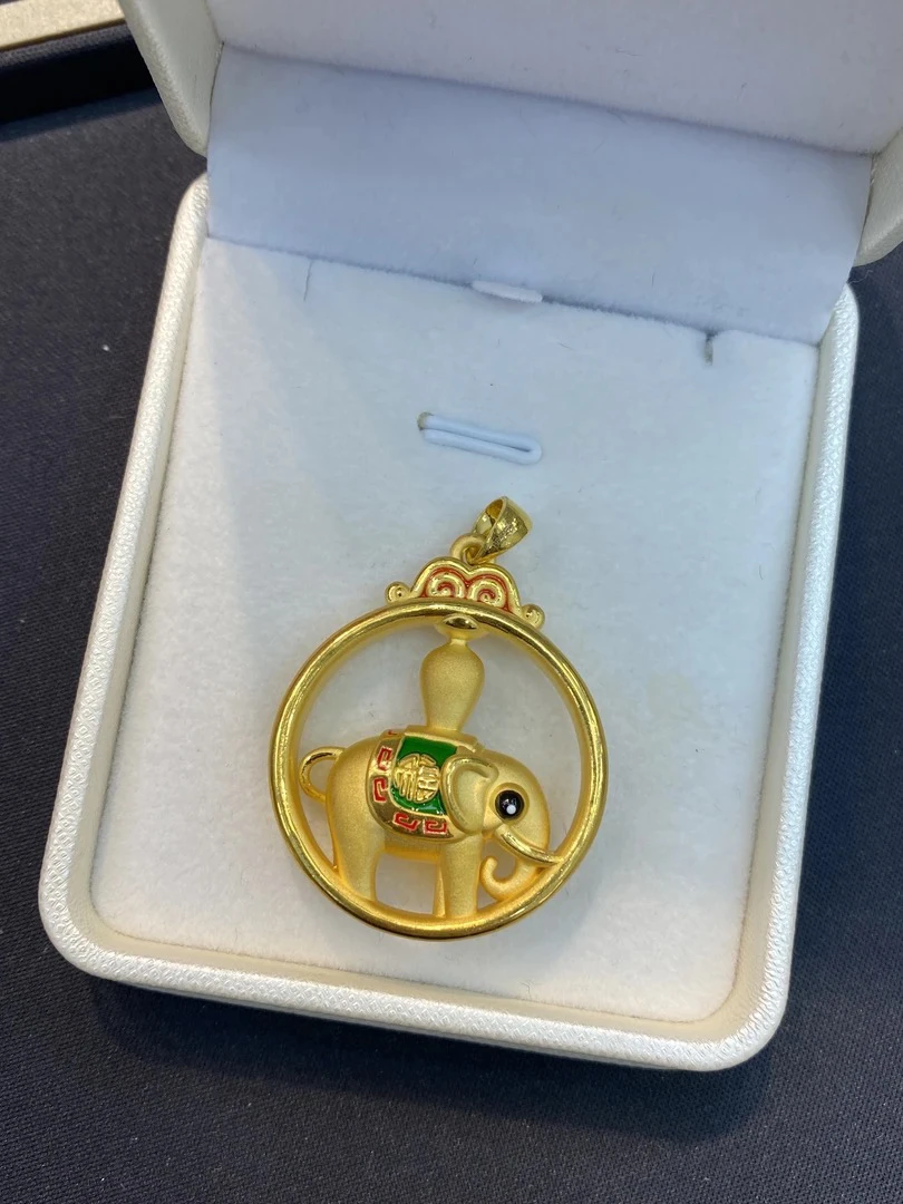 足金999大象吊坠
