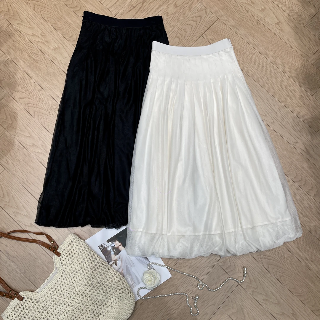 KIKI严选：81232-1-多米家欧货南油春夏纱裙重工半身裙休闲百搭