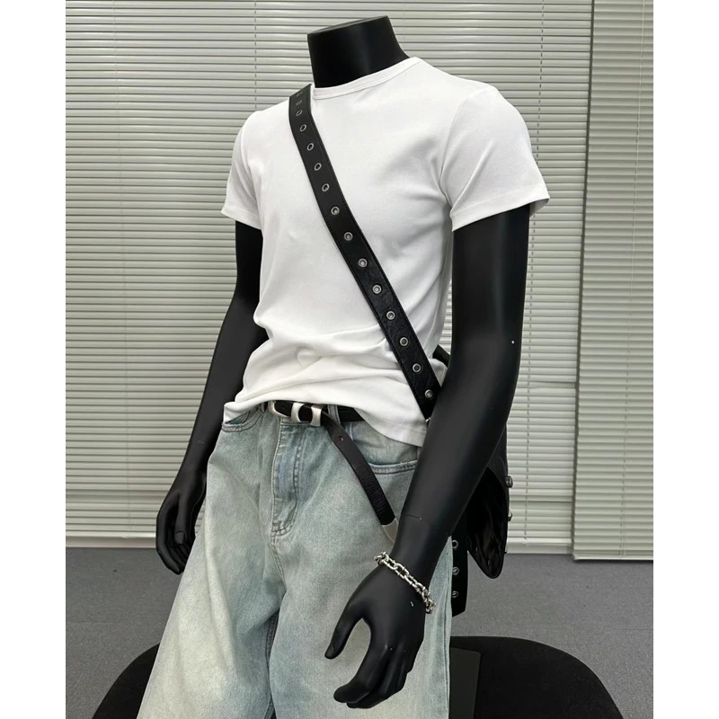 夏季时尚重磅修身短袖T恤男cleanfit百搭纯色休闲圆领夏装潮