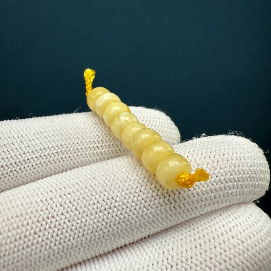 D1446【微瑕】天然原矿蜜蜡 隔珠6.5mm支持复检假一罚十