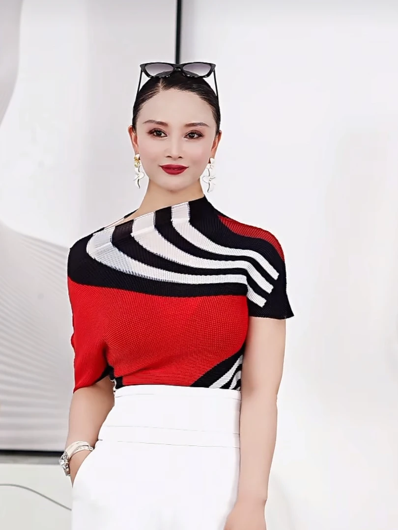 【RZ】气质时尚显瘦褶皱打底衫