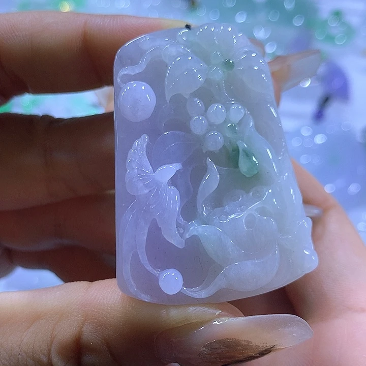 颈饰未镶嵌翡翠天然翡翠A货吊坠