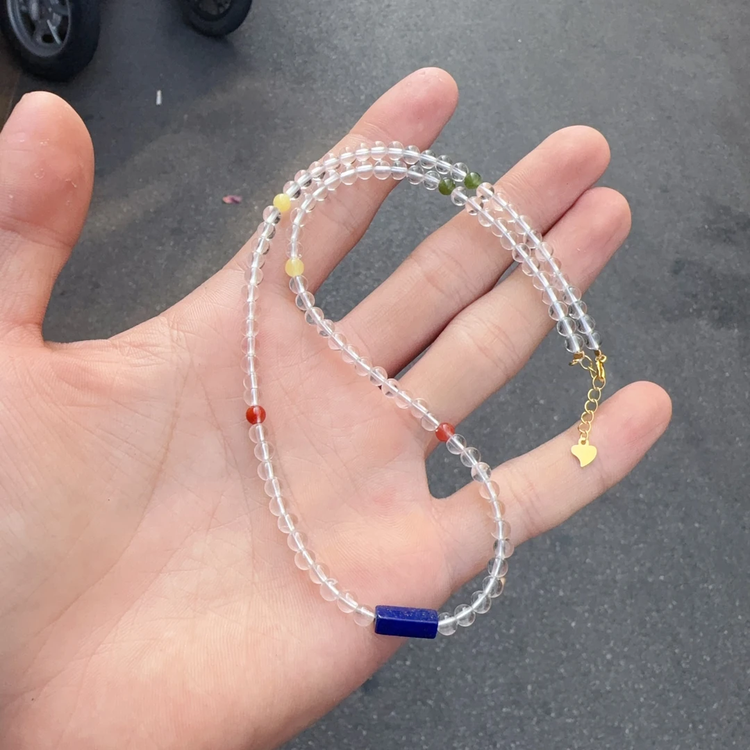 天然水晶小米珠多宝项链约4mm左右多样性拍一发一xy