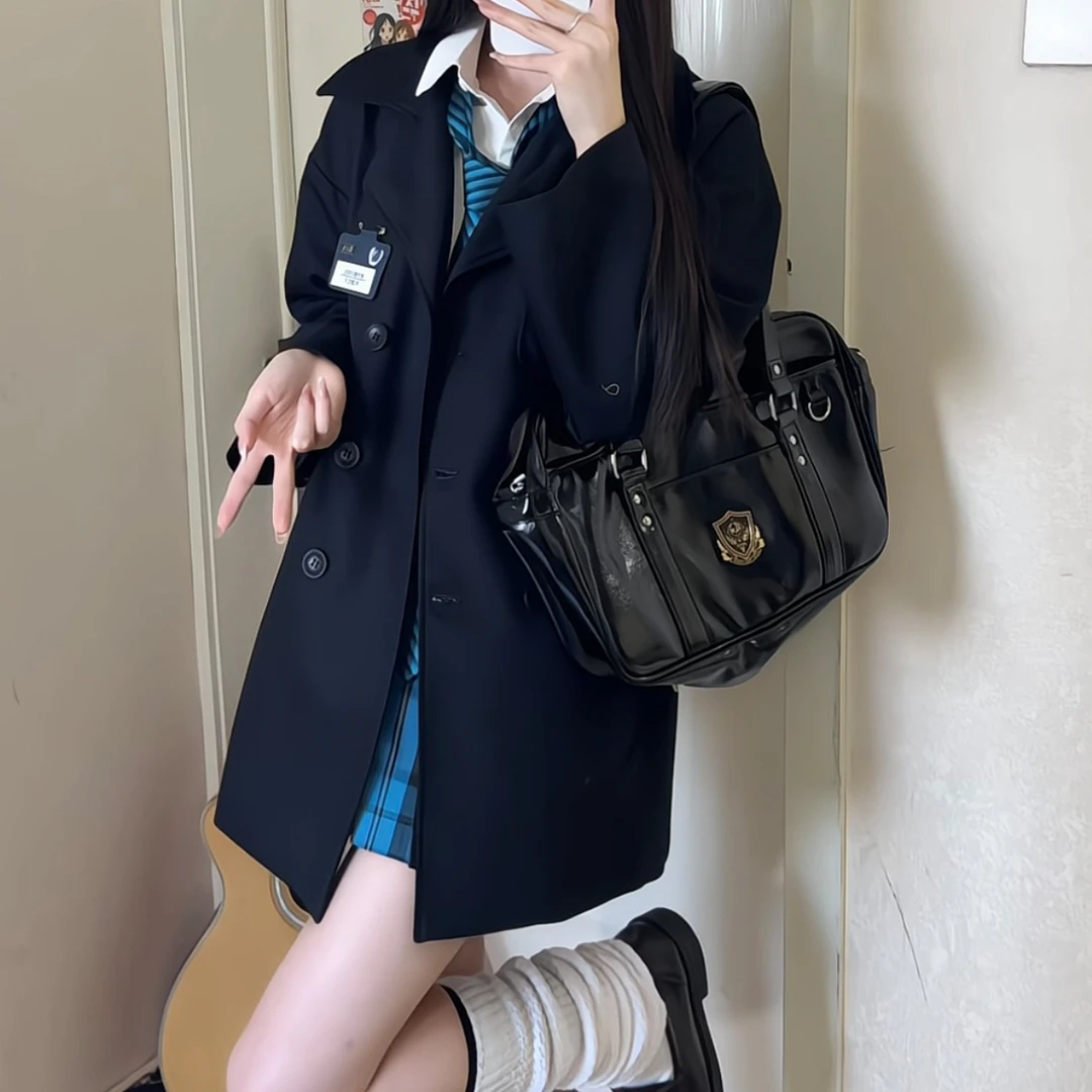 土曜日JK原创风衣中长款风衣外套秋季小个子爆款女风衣外套