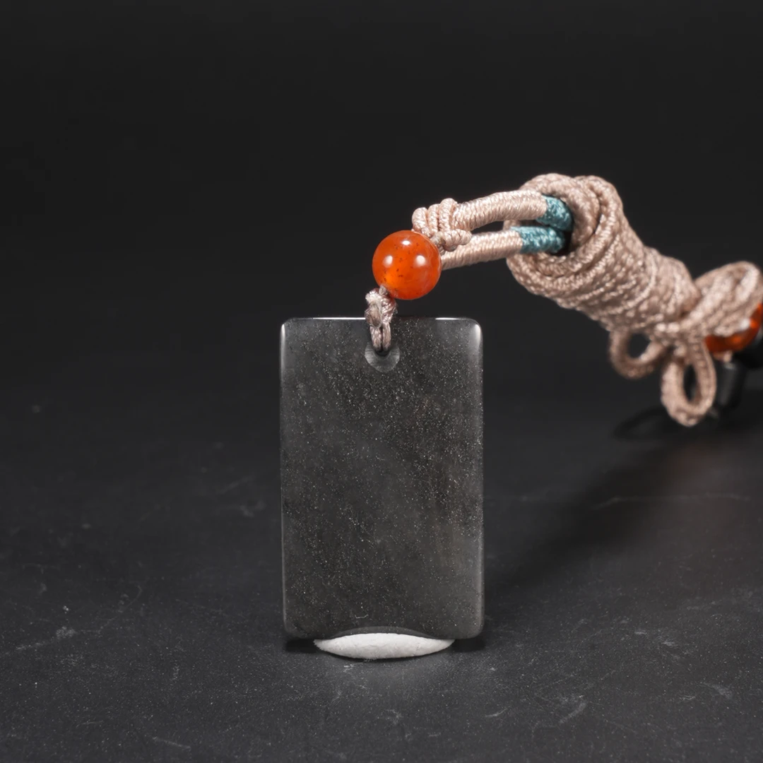 lot3和田玉于田料青花挂件无事牌