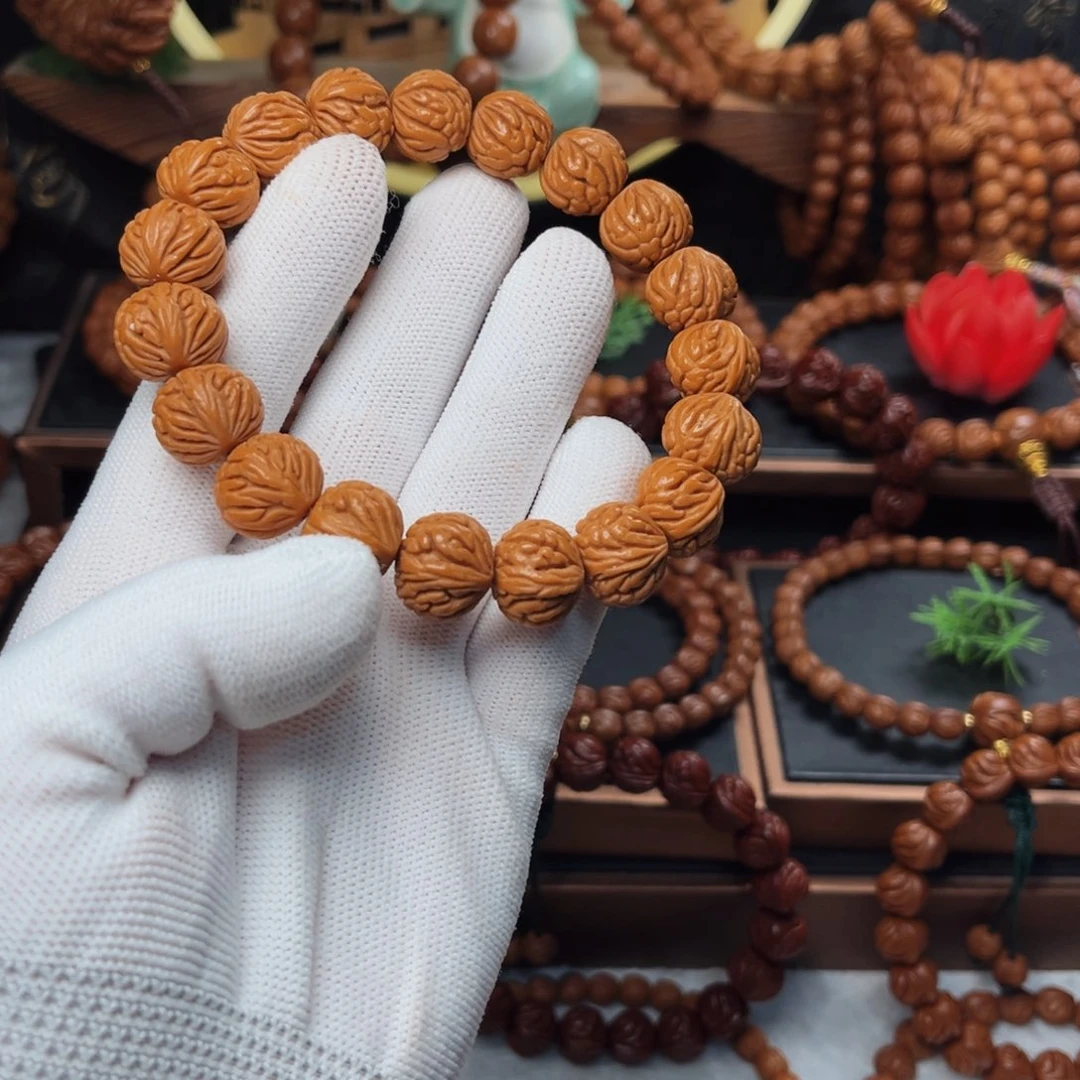 吊坠桃核15盘龙爆肚手串