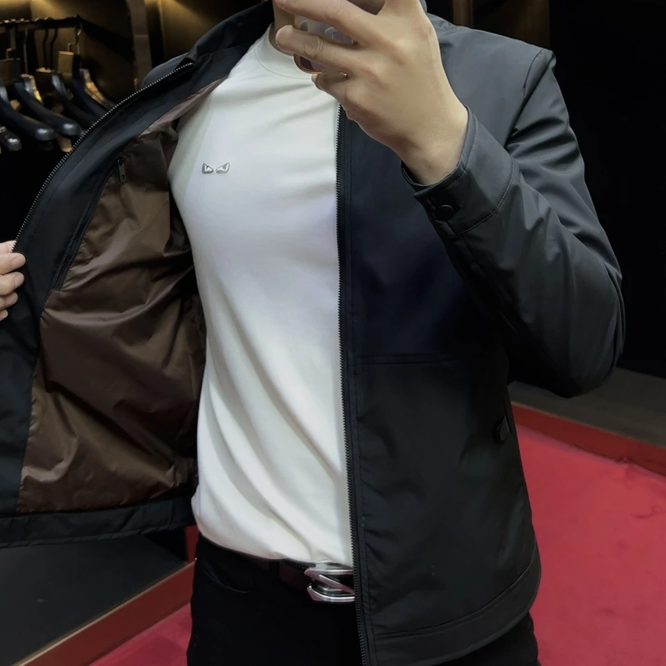 《退货补运费》-25031#春夏新款男士休闲百搭商务简约翻领行政夹克