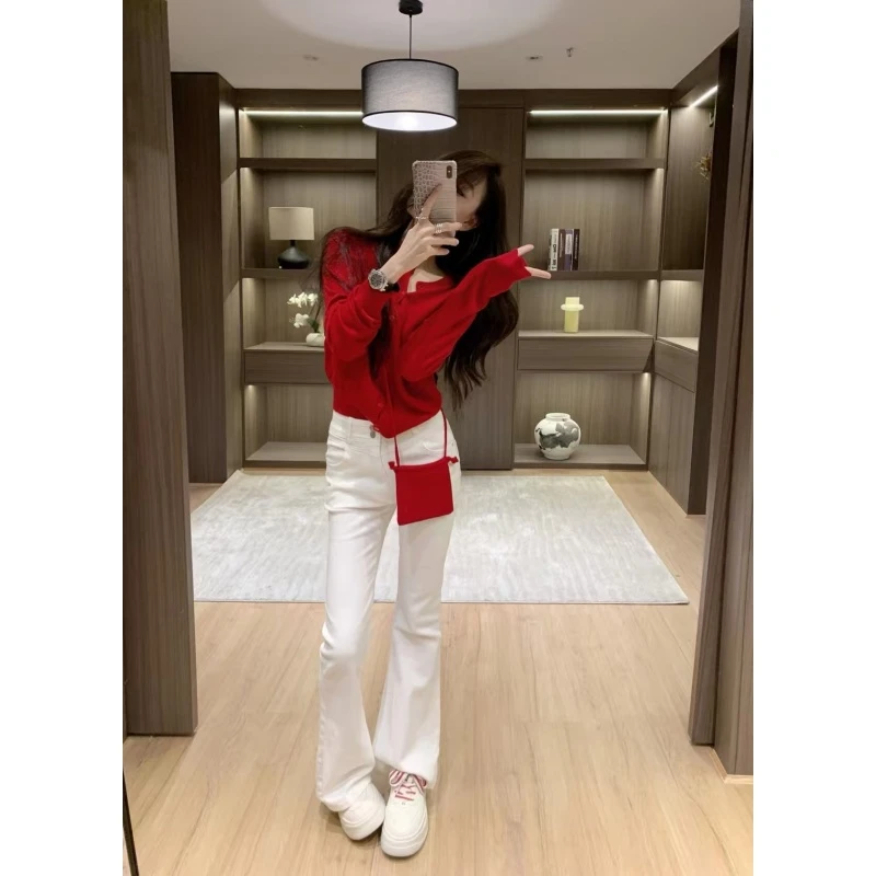 2025秋季松弛感慵懒风休闲洋气百搭长袖上衣高腰直筒阔腿长裤套装