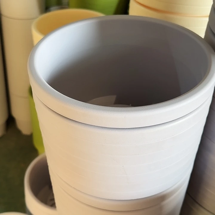 球根盆4号灰白无托6个