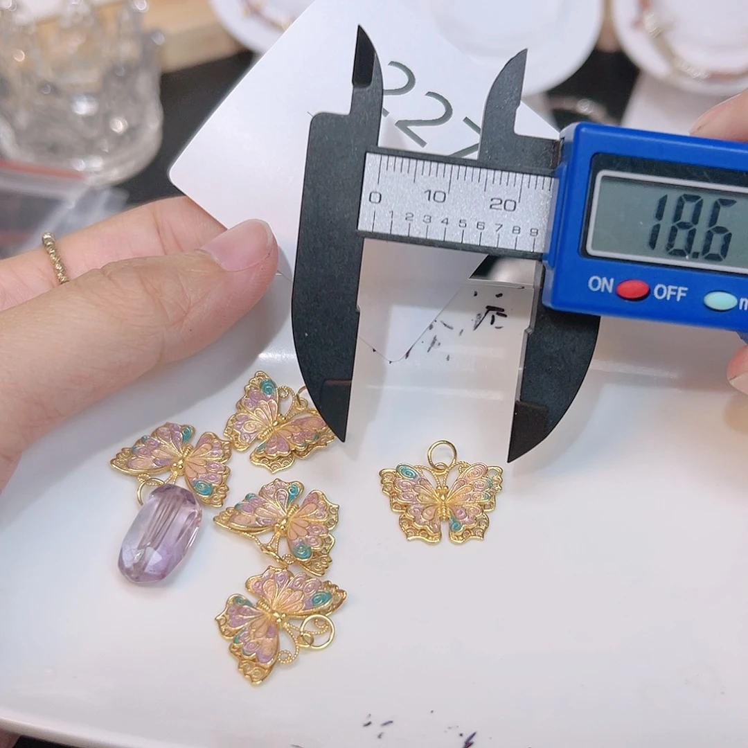 紫晶珠宝半成品银S925镀金镶嵌227