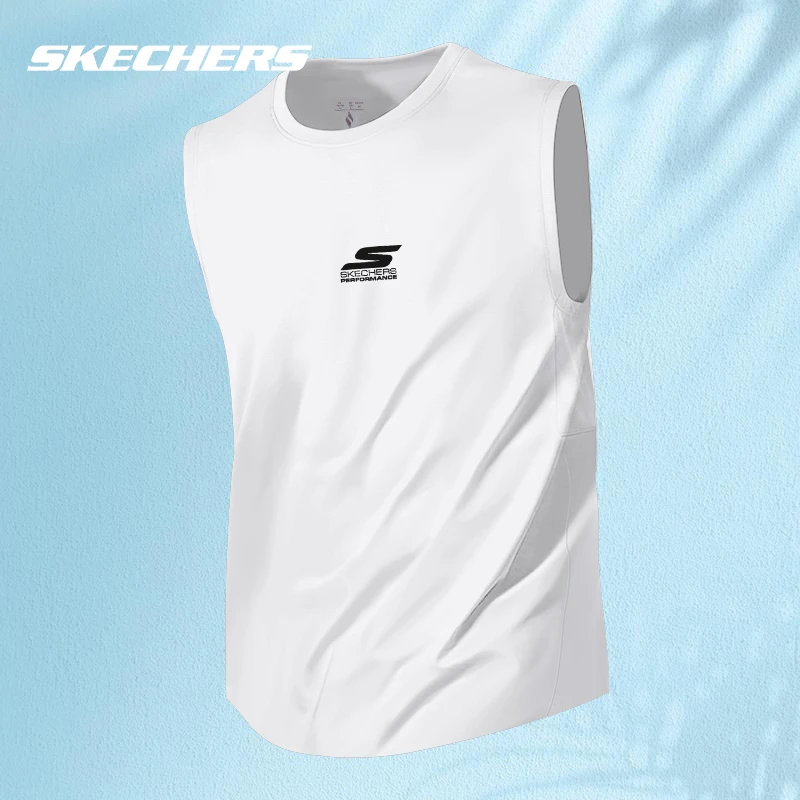 斯凯奇男士背心运动健身打底夏季无袖冰丝纯色休闲圆领大码速干T
