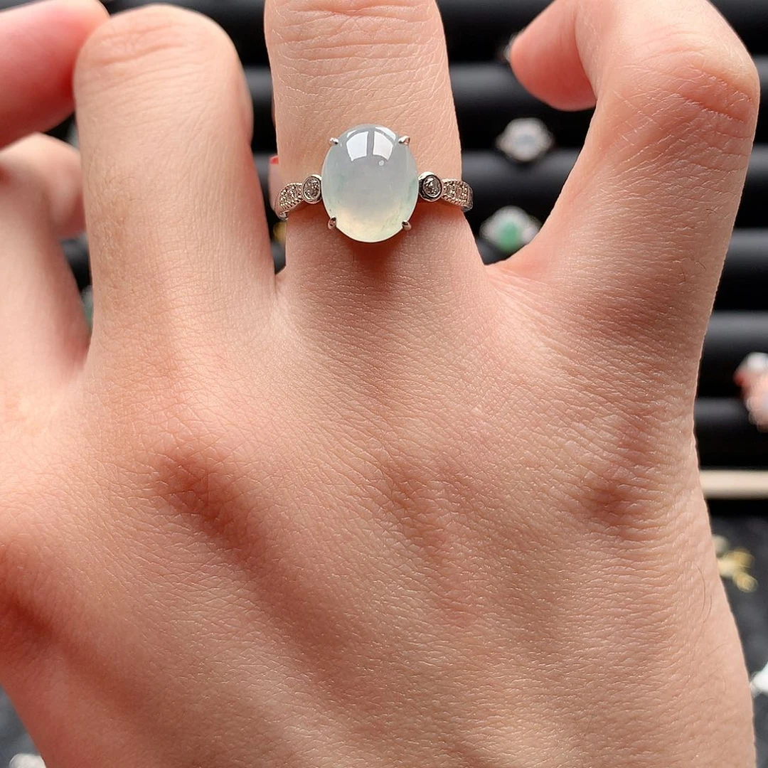 翡翠戒指银S925镶嵌是****呀0246