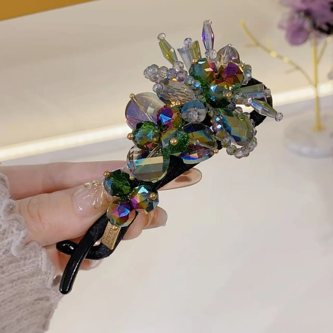 D130 绿色手工高级感鸭嘴夹 8CM