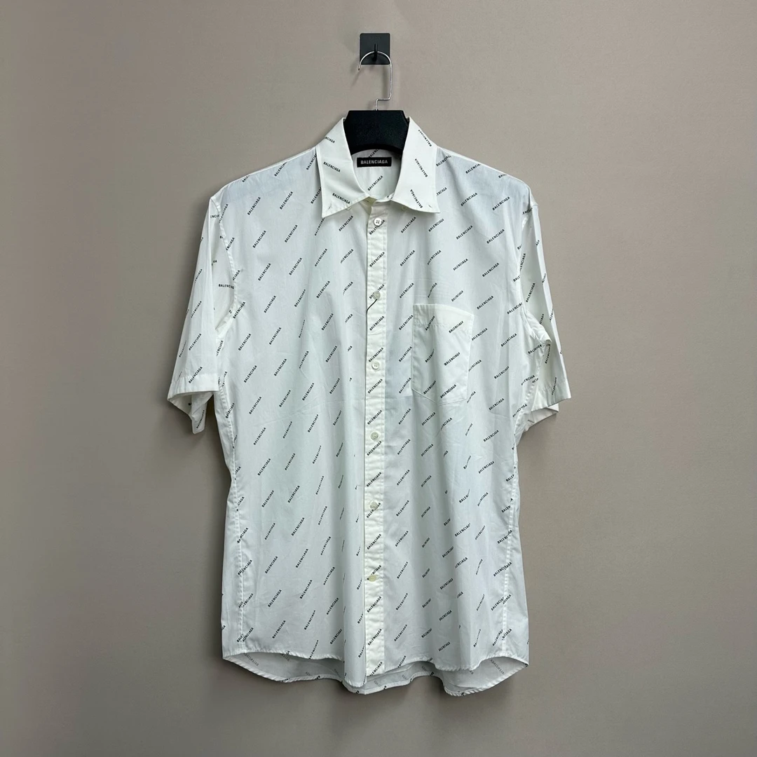全新未使用 Balenciaga/巴黎世家 弹幕短袖衬衫/38码/公价4900