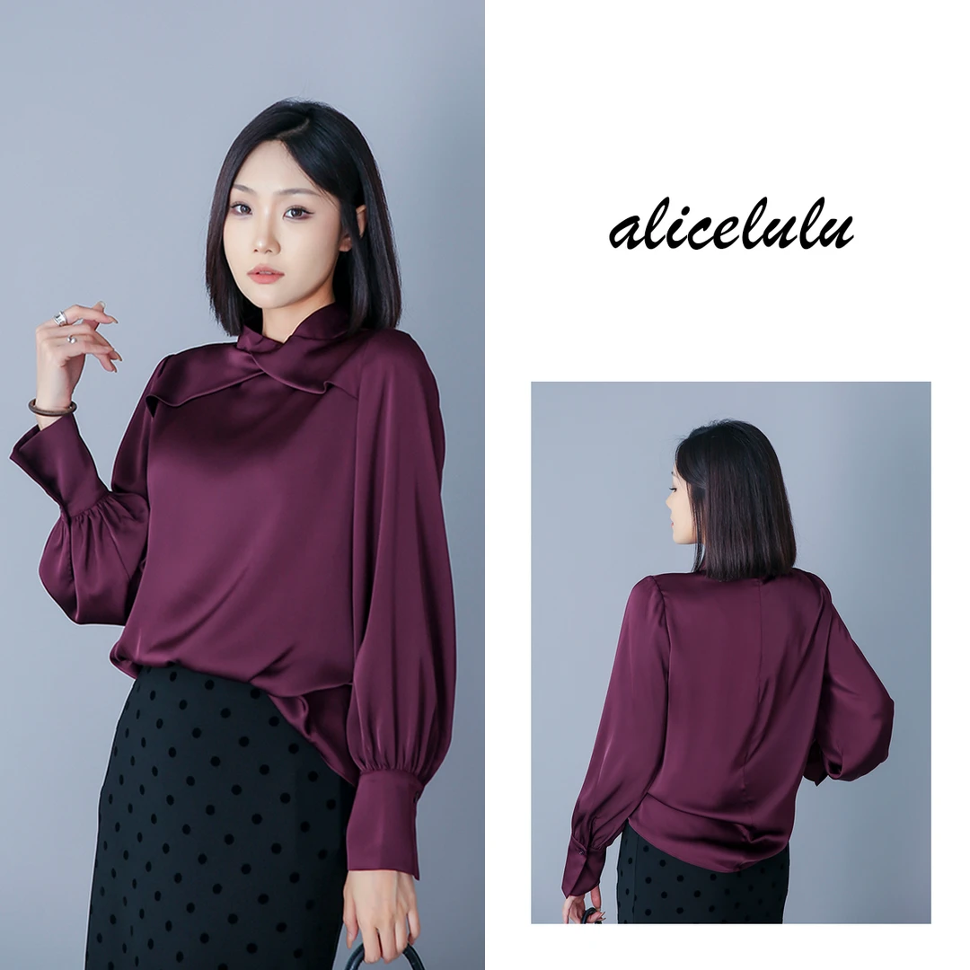 1 ALICE 暗夜紫衬衫 别致设计 神秘优雅 S2139075E