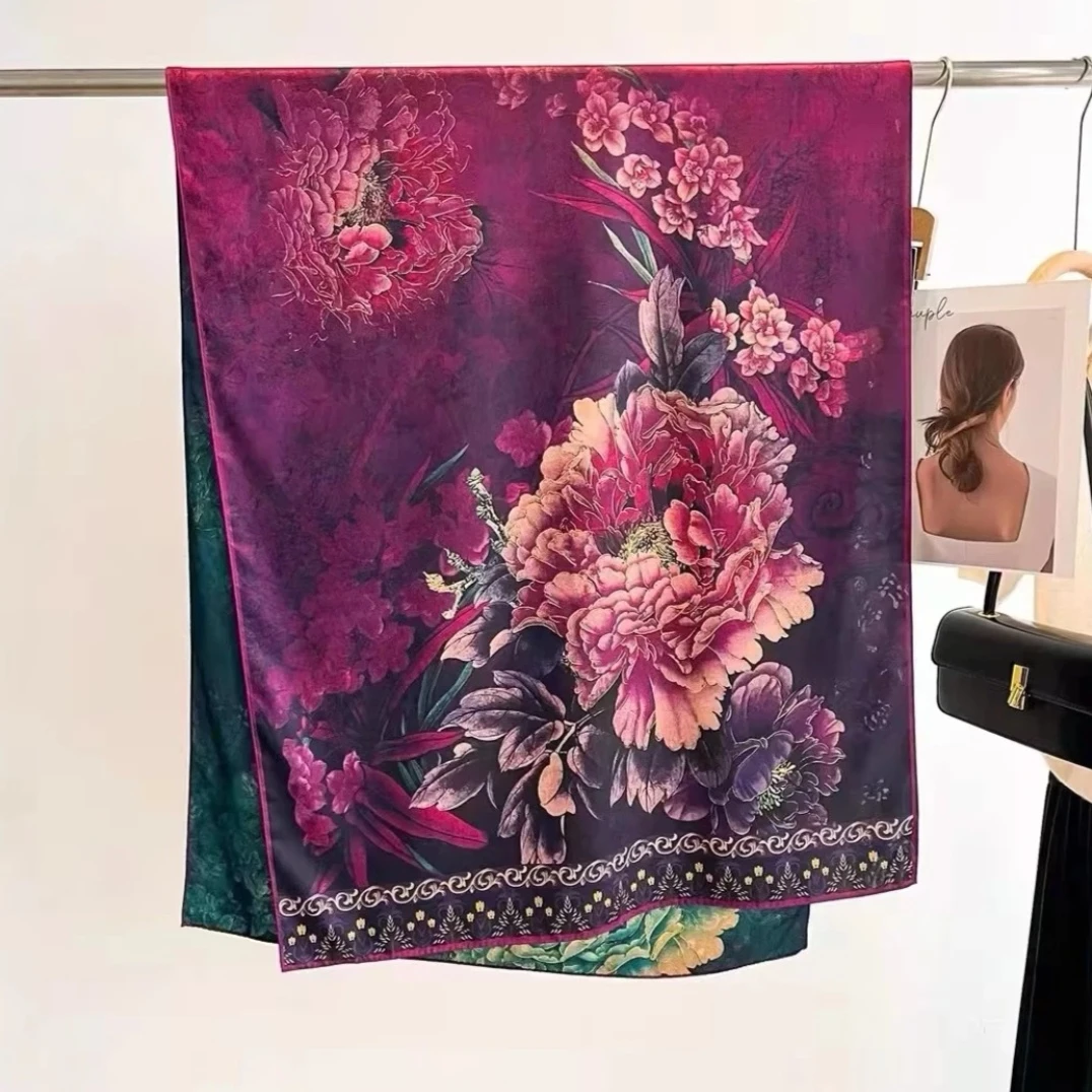 倾国倾城180*70香云纱丝巾贵气百搭